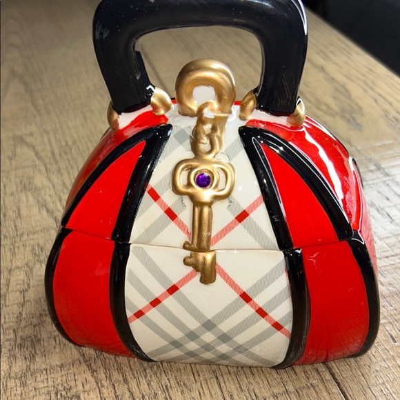 Handbags - Red and Black Mini Plaid Barrel Bag